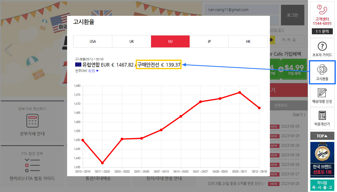 지니집 고시환율