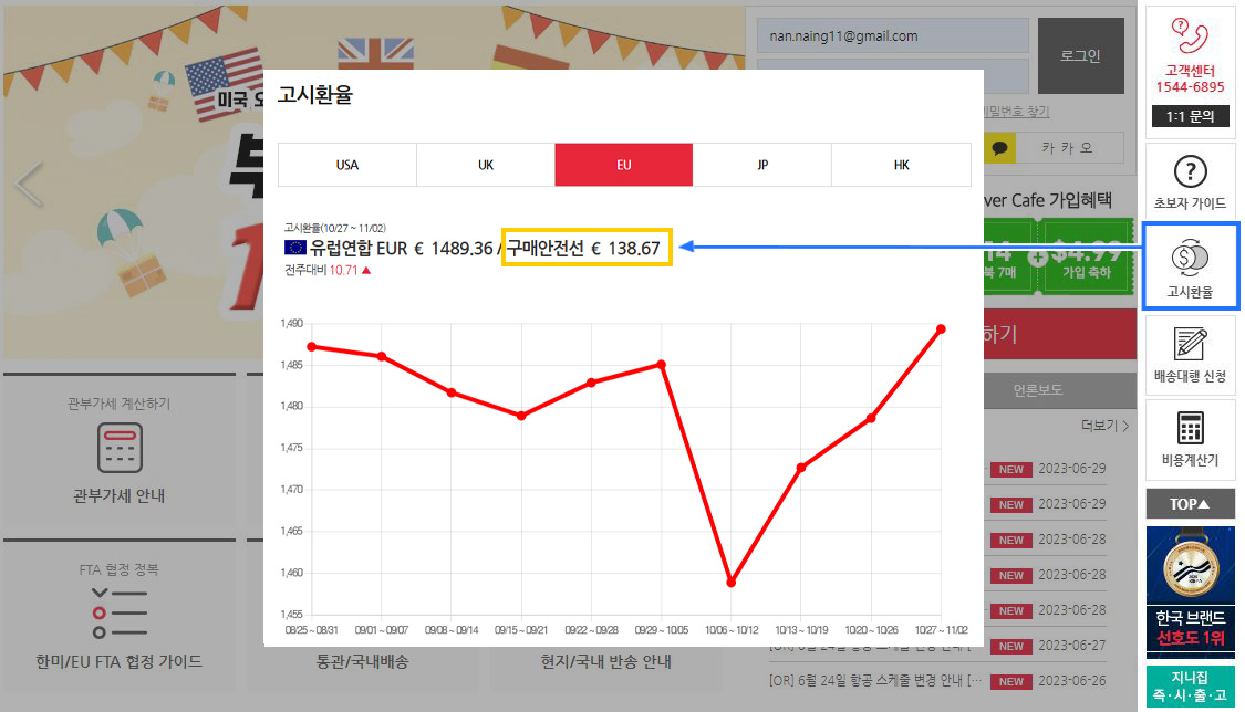 지니집 고시환율